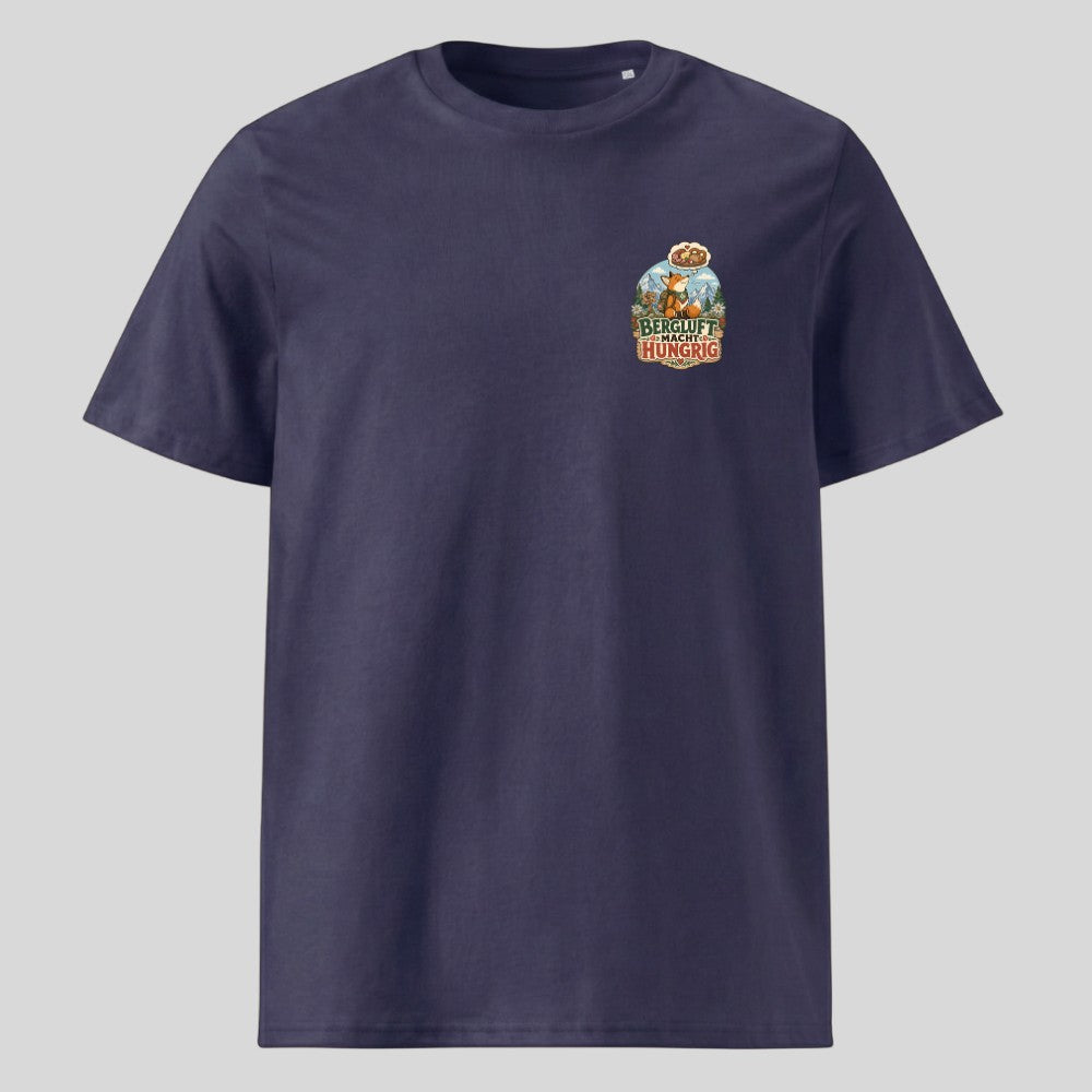 Bergluft macht hungrig Unisex T-Shirt mit Brustdruck, Kraxelgaudi