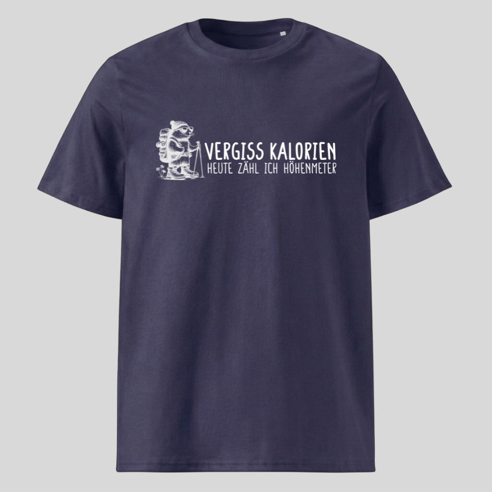 Vergiss Kalorien Unisex T-Shirt in Navy, Kraxelgaudi