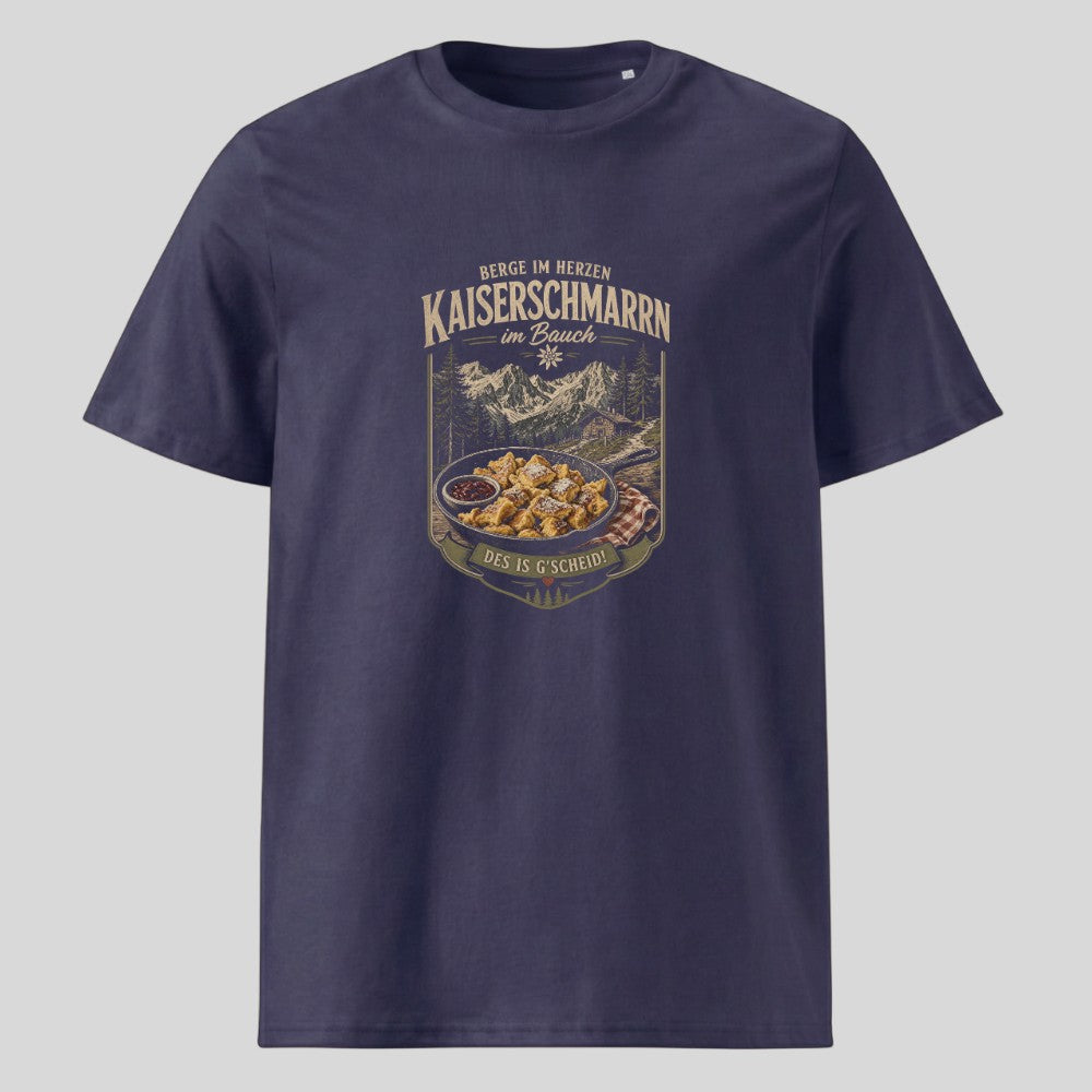 Kaiserschmarrn im Bauch Unisex T-Shirt in Navy, Kraxelgaudi