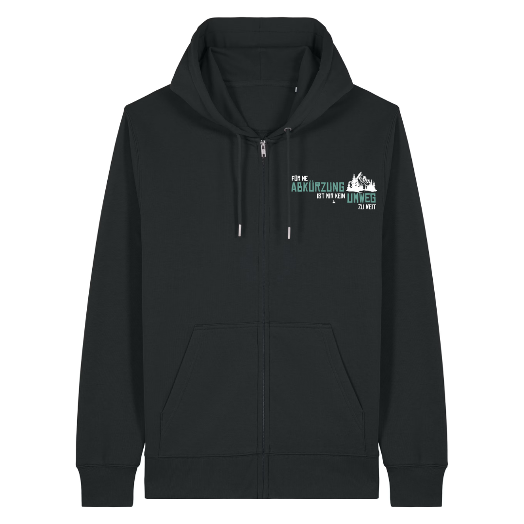 Abkürzung Zipper Hoodie Schwarz Front