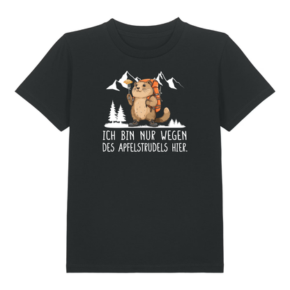 Apfelstrudel Kinder T-Shirt Schwarz Front