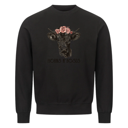 Horns N´ Roses Sweatshirt Schwarz Front