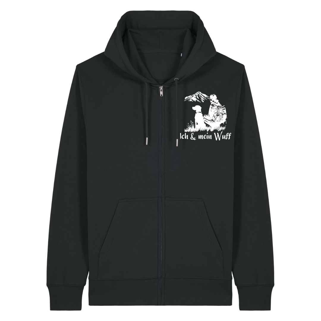 Ich & Mein Wuff Zipper Hoodie Schwarz Front