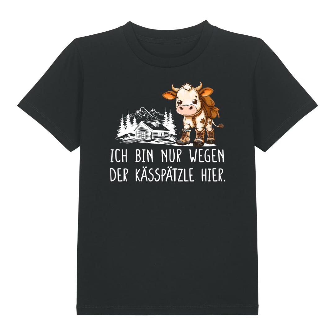 Kässpätzle Kinder T-Shirt Schwarz Front