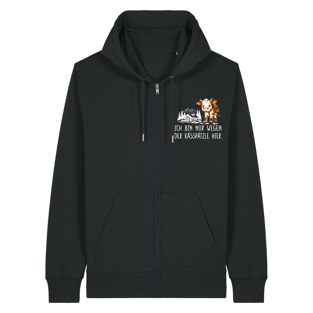Kässpätzle Zipper Hoodie Schwarz Front