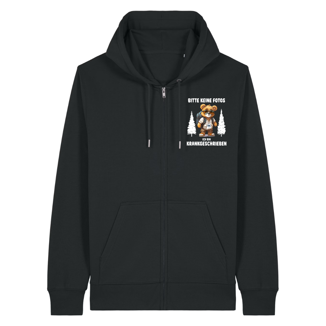 Krankgeschrieben Zipper Hoodie Schwarz Front