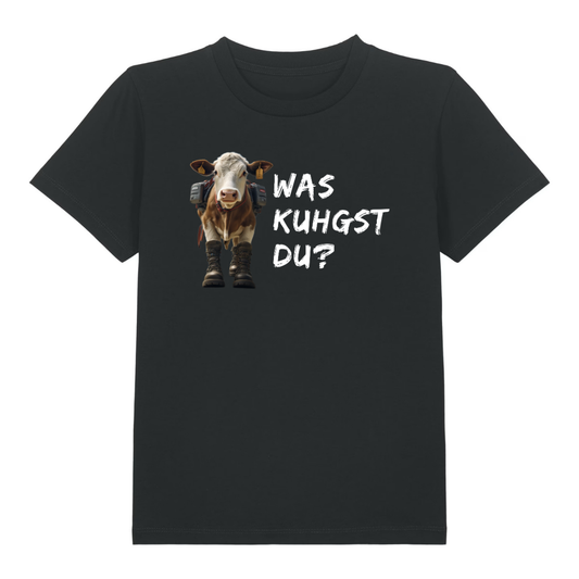 Kuhgst Du Kinder T-Shirt Schwarz Front