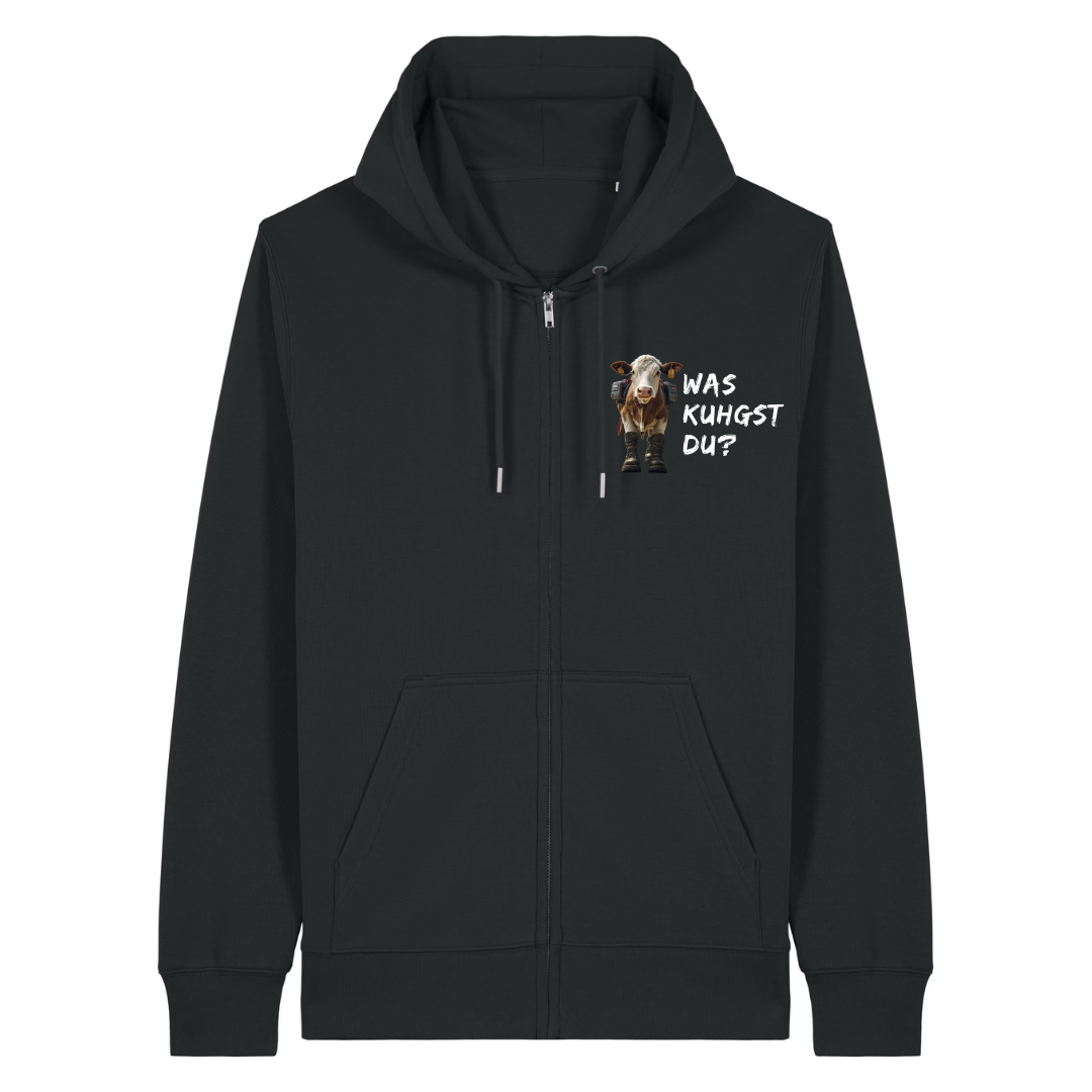 Kuhgst Du Zipper Hoodie Schwarz Front