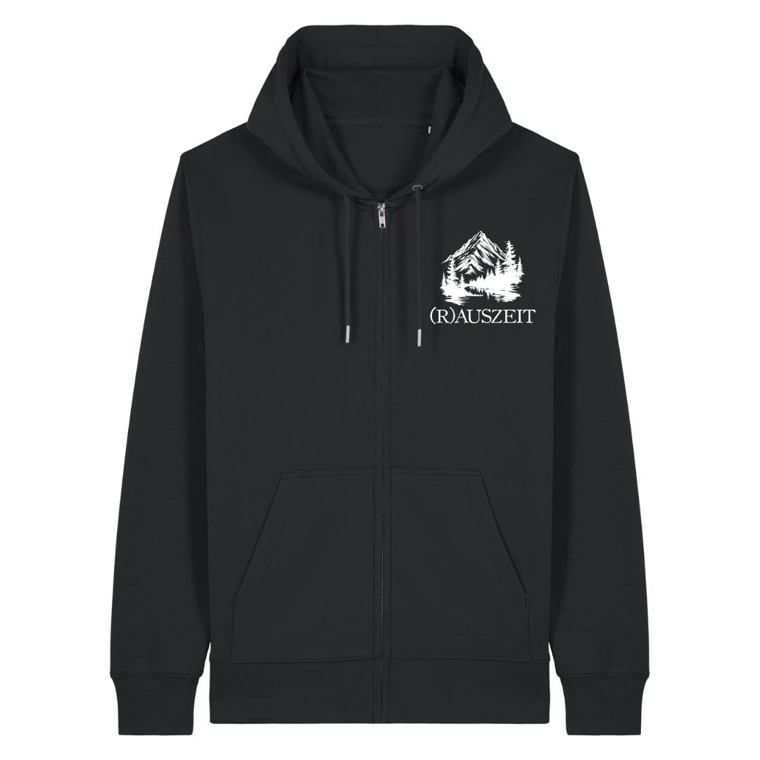 Rauszeit Zipper Hoodie Schwarz Front