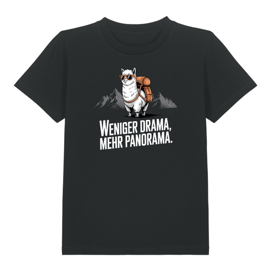 Weniger Drama Kinder T-Shirt Schwarz Front