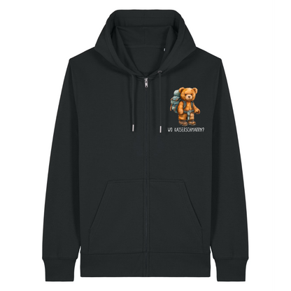 Wo Kaiserschmarrn Zipper Hoodie Schwarz Front