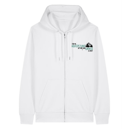 Abkürzung Zipper Hoodie Weiß Front