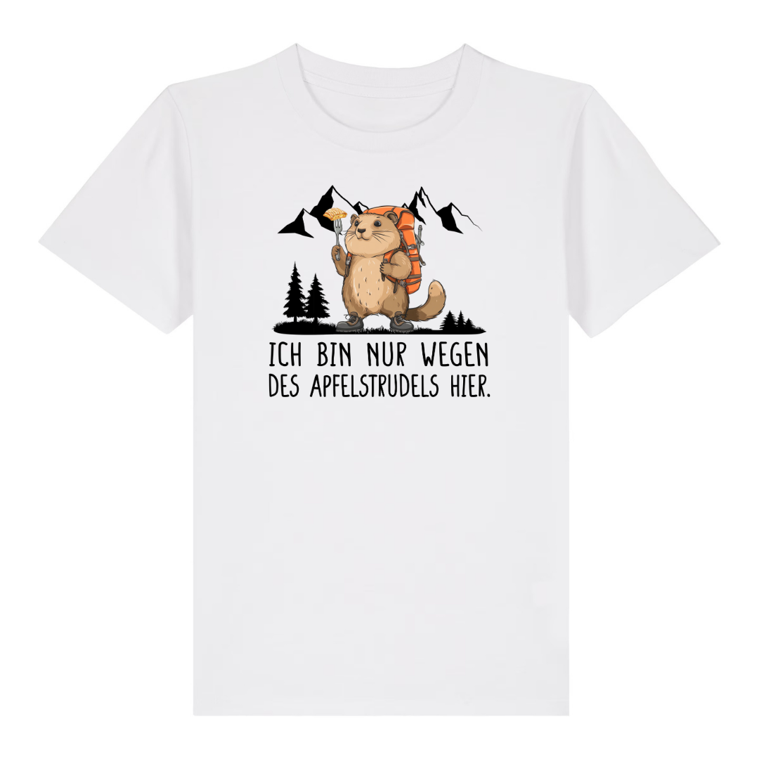 Apfelstrudel Kinder T-Shirt Weiß Front
