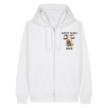 Bock Zipper Hoodie Weiß Front
