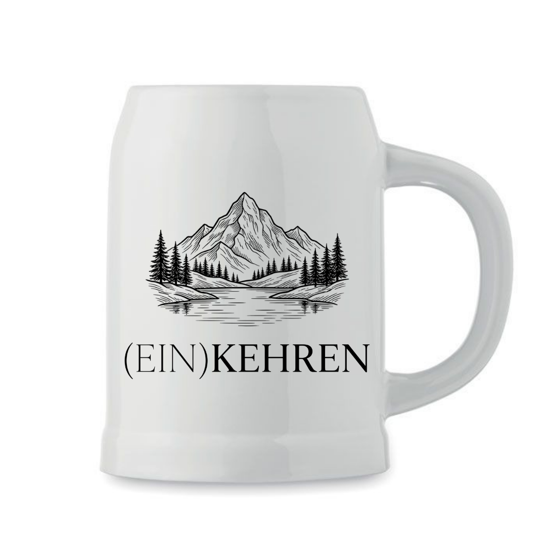 Trinkkrug – (Ein)kehren, Produktansicht weiß