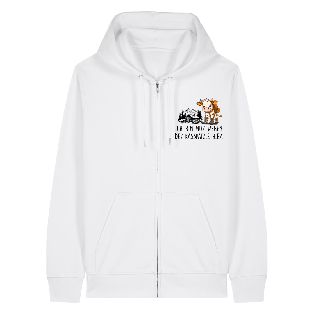 Kässpätzle Zipper Hoodie Weiß Front
