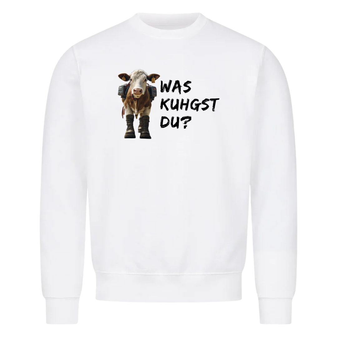 Kuhgst Du Sweatshirt Weiß Front