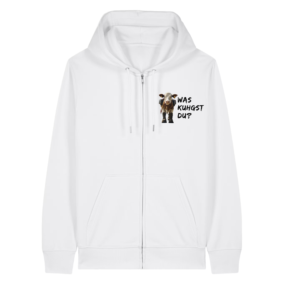Kuhgst Du Zipper Hoodie Weiß Front