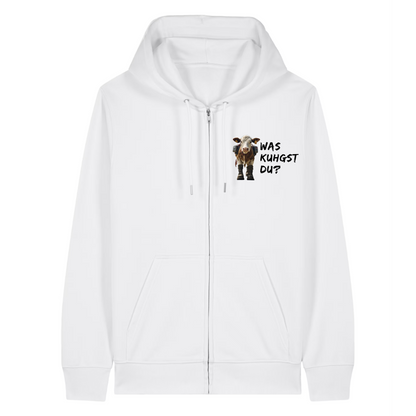 Kuhgst Du Zipper Hoodie Weiß Front