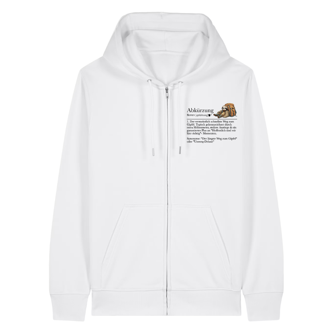 Meine Abkürzung Zipper Hoodie Weiß Front