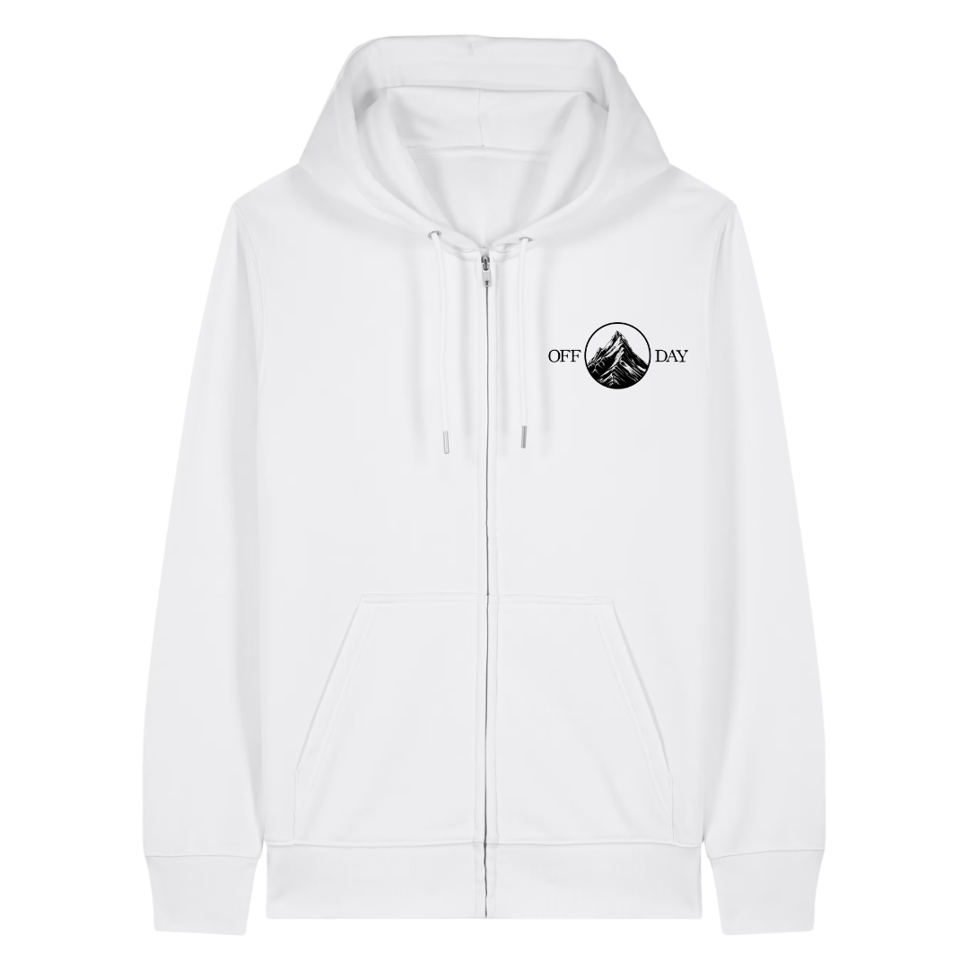 Off Day Zipper Hoodie Weiß Front