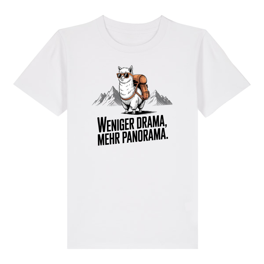 Weniger Drama Kinder T-Shirt Weiß Front