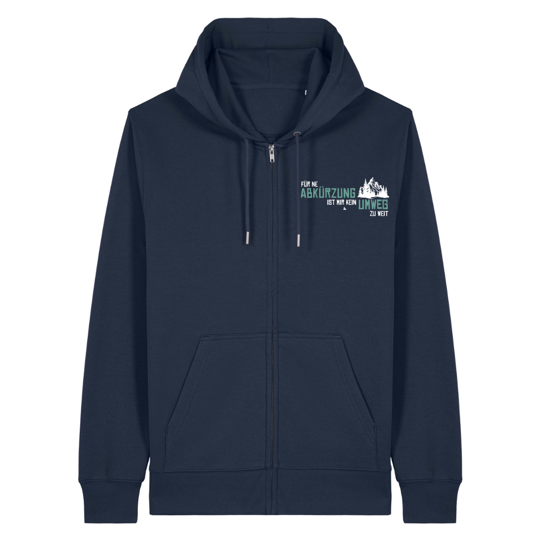 Abkürzung Zipper Hoodie Navy Front