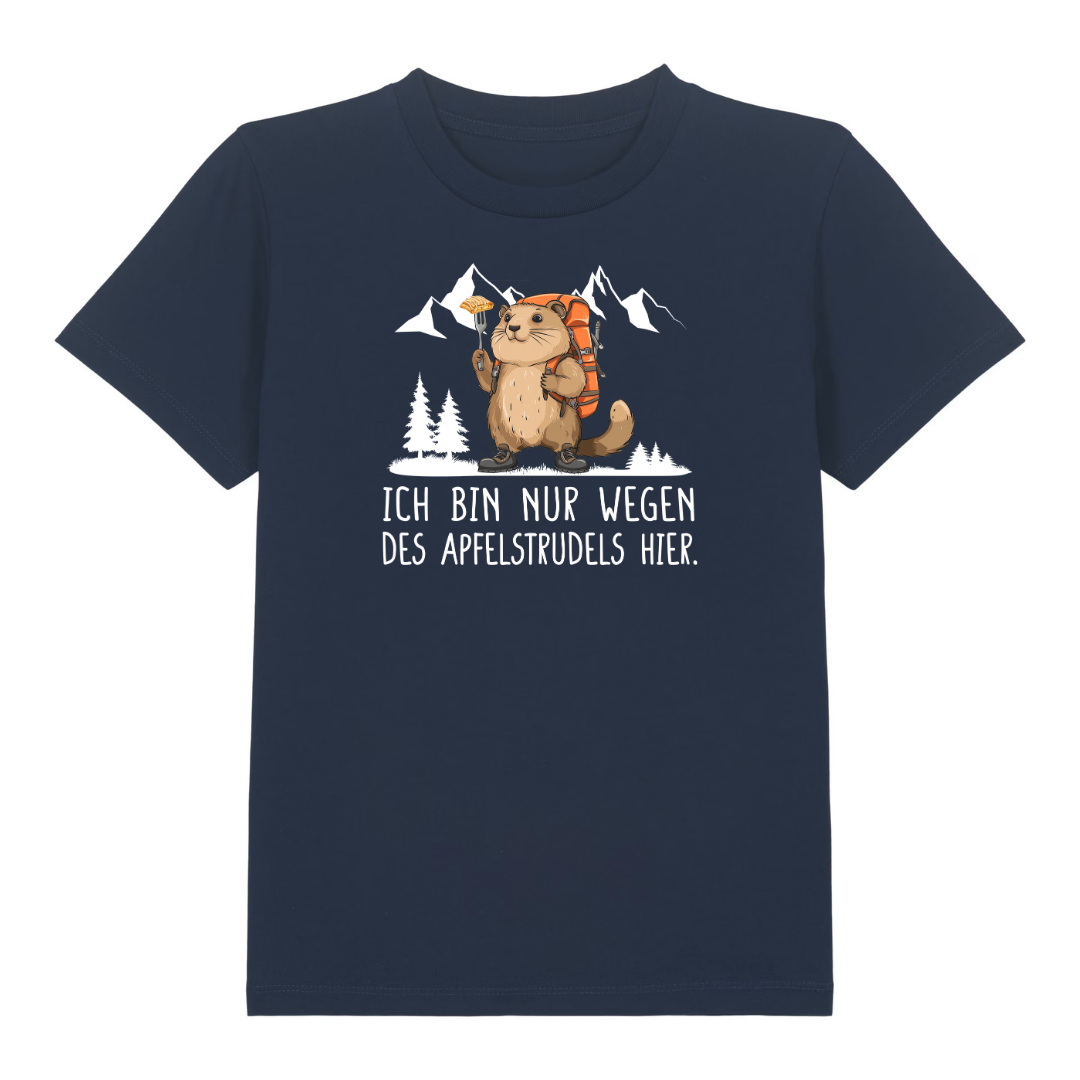 Apfelstrudel Kinder T-Shirt Navy Front