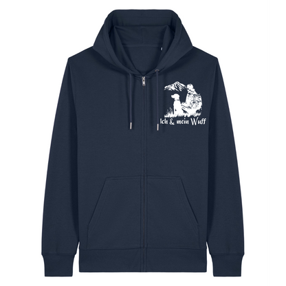 Ich & Mein Wuff Zipper Hoodie Navy Front