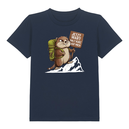 Warte Kurz Kinder T-Shirt Navy Front