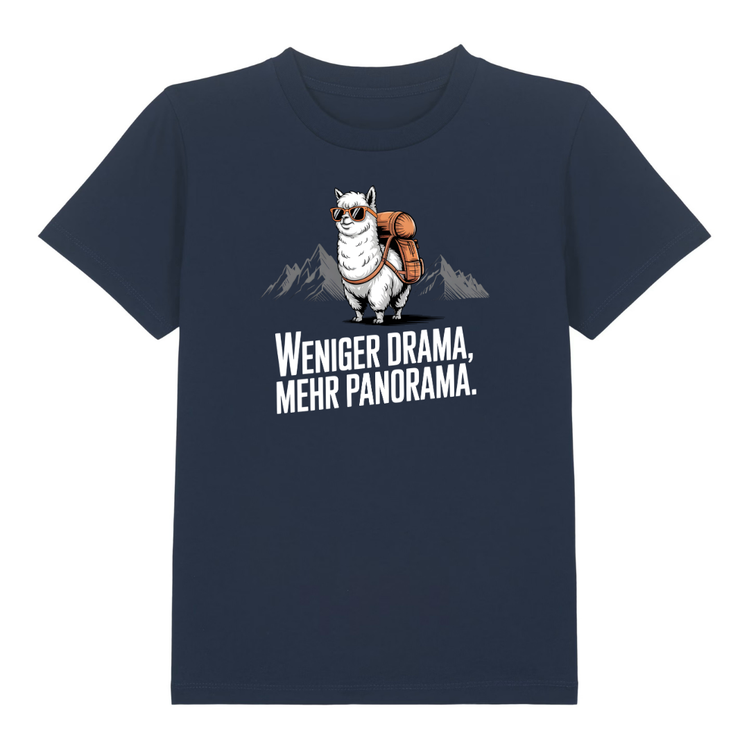 Weniger Drama Kinder T-Shirt Navy Front