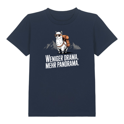 Weniger Drama Kinder T-Shirt Navy Front