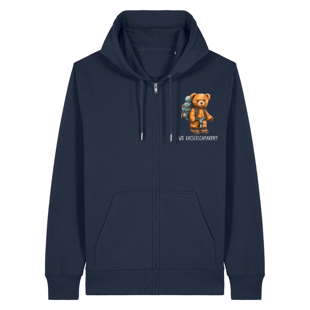 Wo Kaiserschmarrn Zipper Hoodie Navy Front