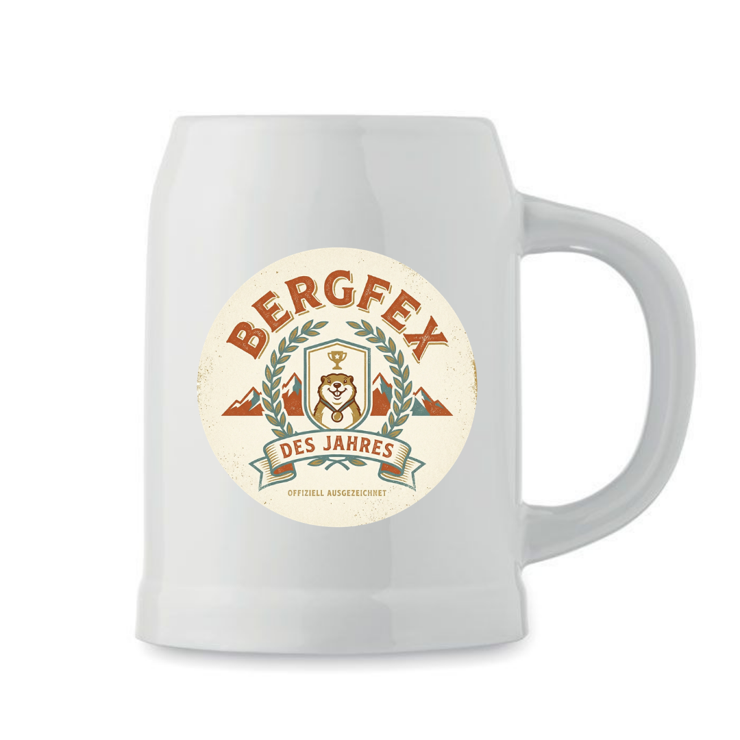 Trinkkrug – Bergfex des Jahres, Produktansicht weiß