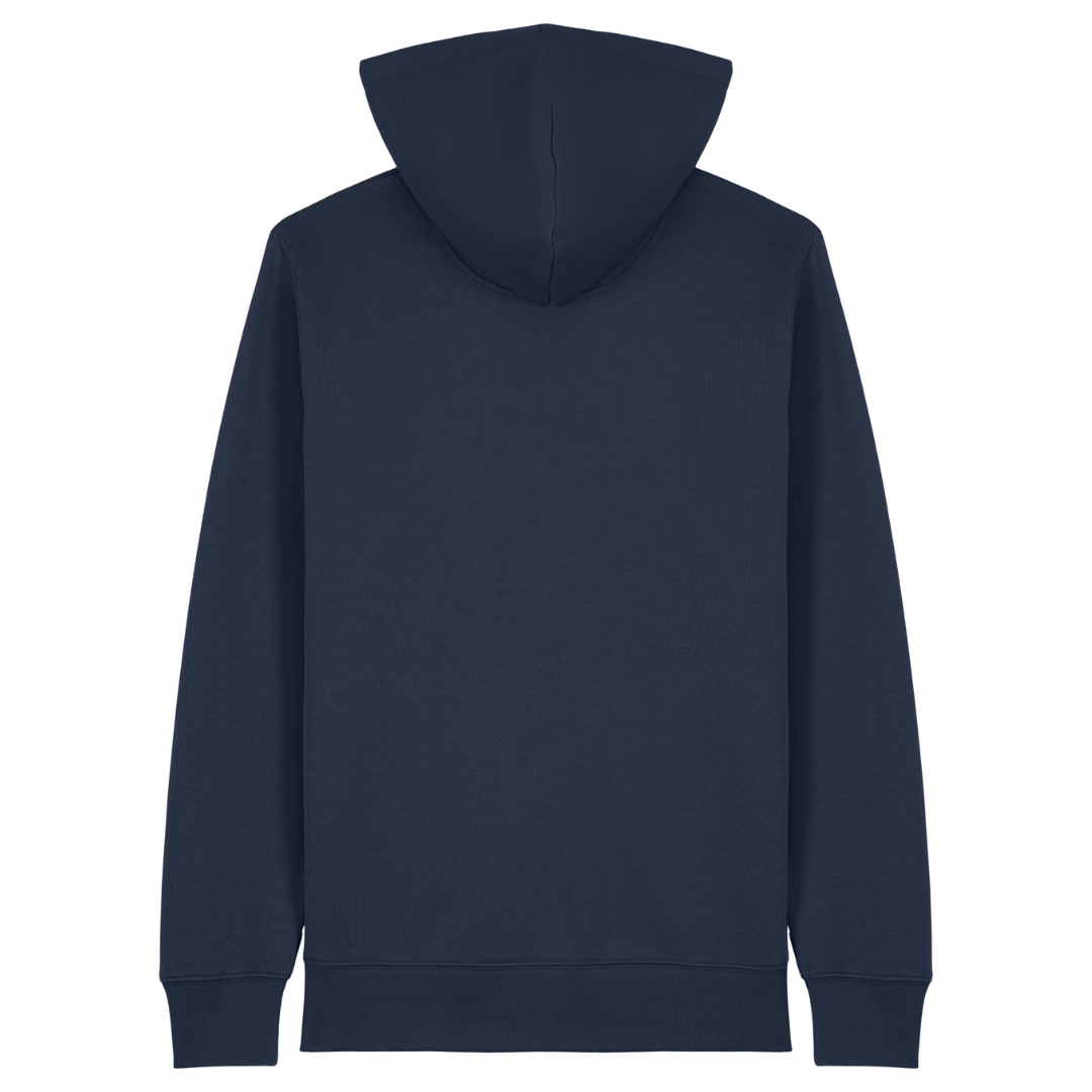 Warte Kurz Zipper Hoodie Navy Back