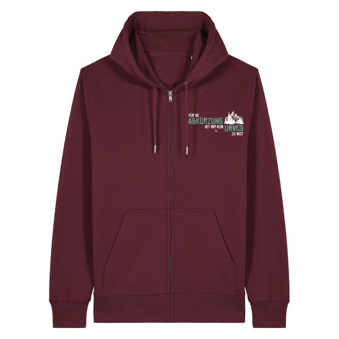 Abkürzung Zipper Hoodie Burgunder Front