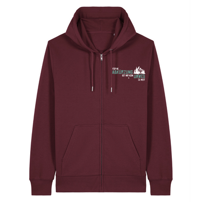 Abkürzung Zipper Hoodie Burgunder Front