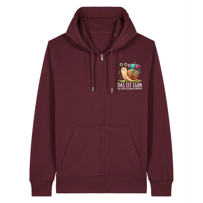 EGON Zipper Hoodie Burgunder Front