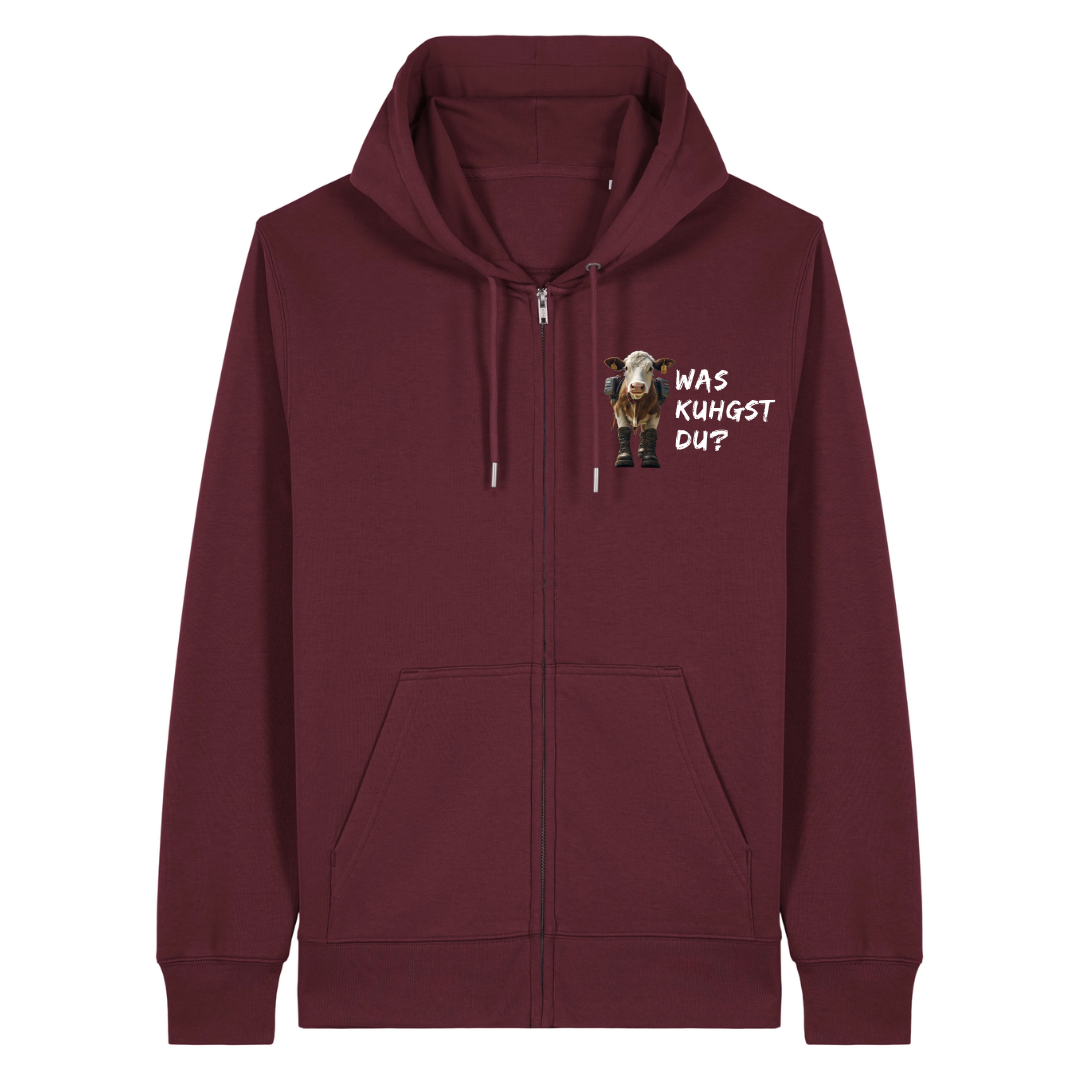 Kuhgst Du Zipper Hoodie Burgunder Front