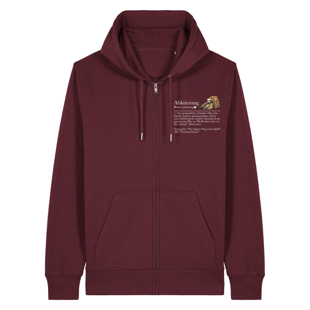 Meine Abkürzung Zipper Hoodie Burgunder Front