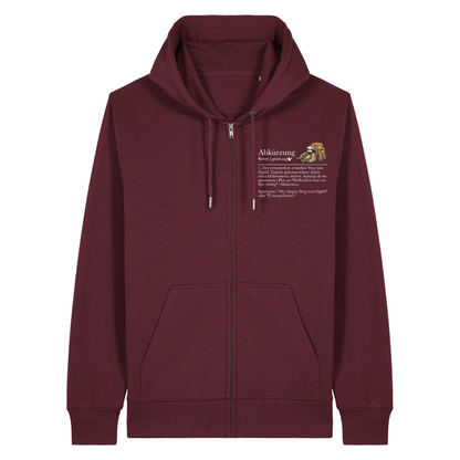 Meine Abkürzung Zipper Hoodie Burgunder Front