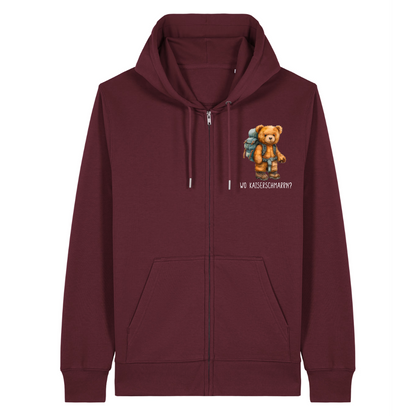 Wo Kaiserschmarrn Zipper Hoodie Burgunder Front