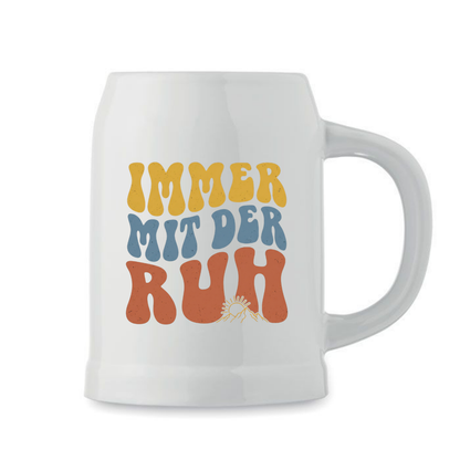 Trinkkrug – Immer mit der Ruh, Produktansicht weiß