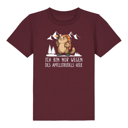 Apfelstrudel Kinder T-Shirt Burgunder Front
