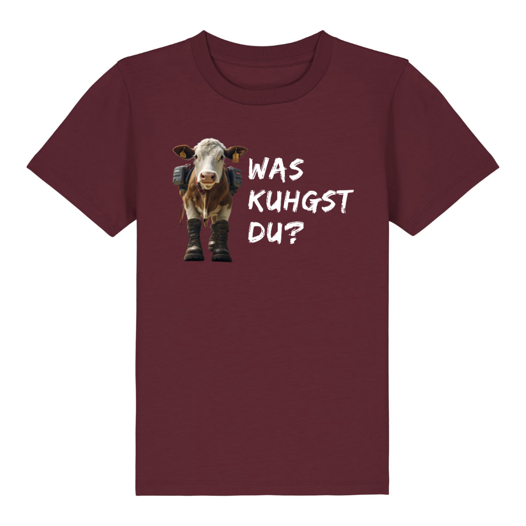 Kuhgst Du Kinder T-Shirt Burgunder Front