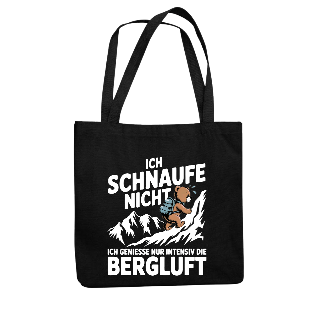 Tragetasche schwarz – Ich schnaufe nicht Bergluft