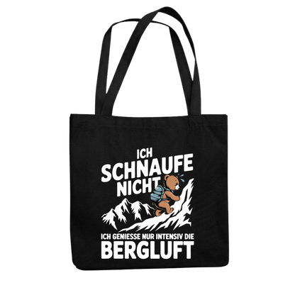 Tragetasche schwarz – Ich schnaufe nicht Bergluft