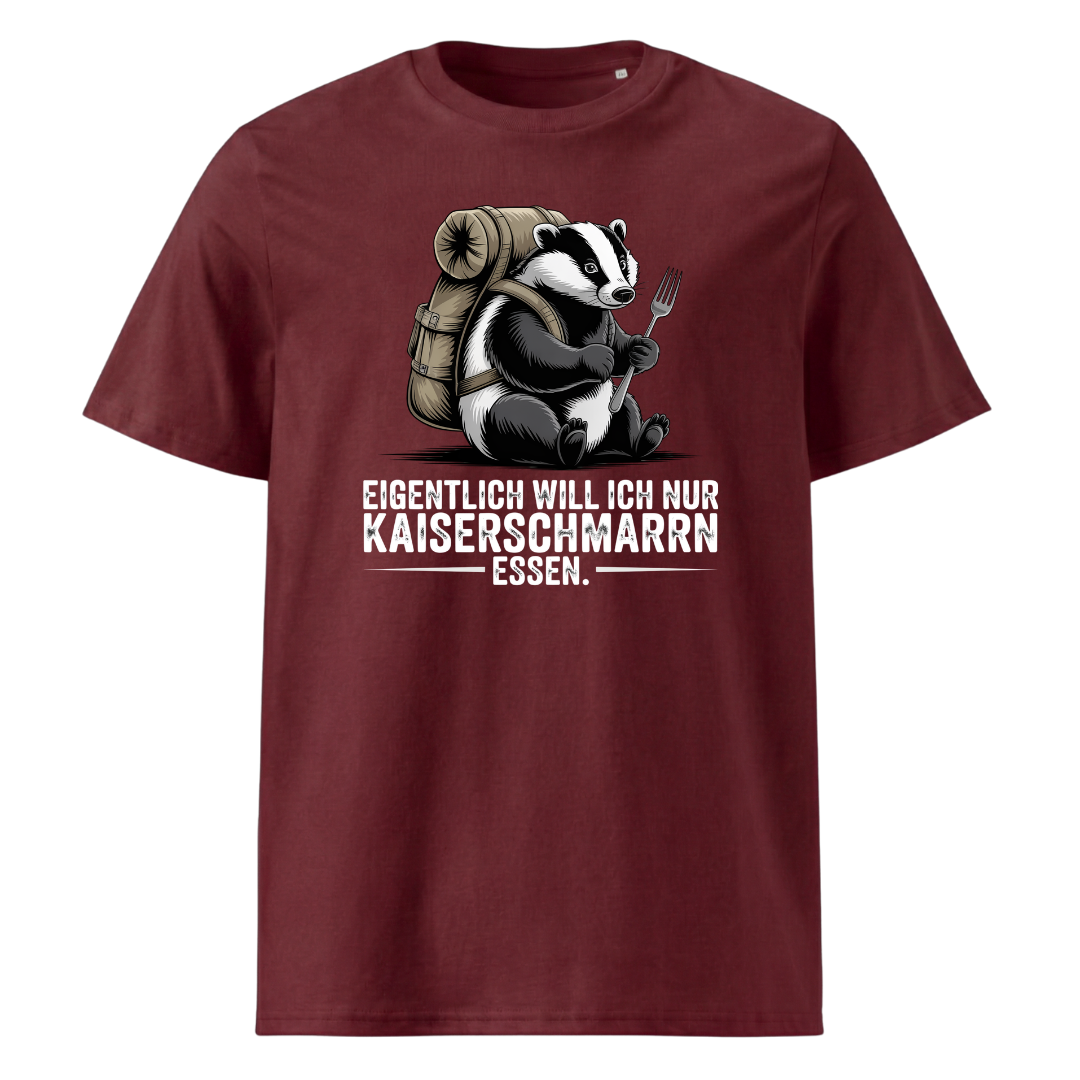 Kaiserschmarrn Dachs T-Shirt Unisex mit Dachs-Motiv, Print Nahaufnahme