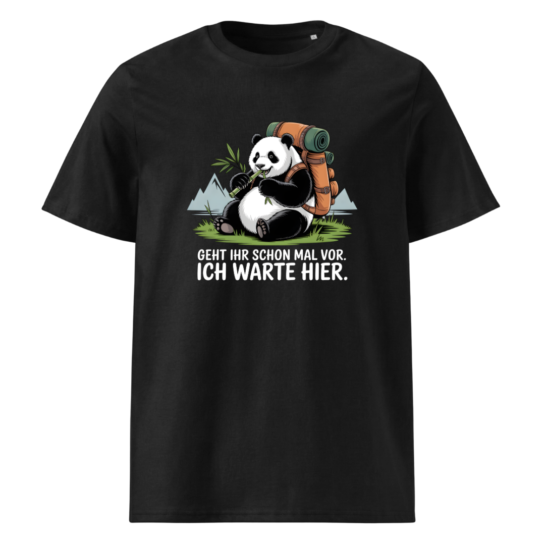 Geht schon mal vor T-Shirt Unisex mit Wander-Spruch, Frontansicht