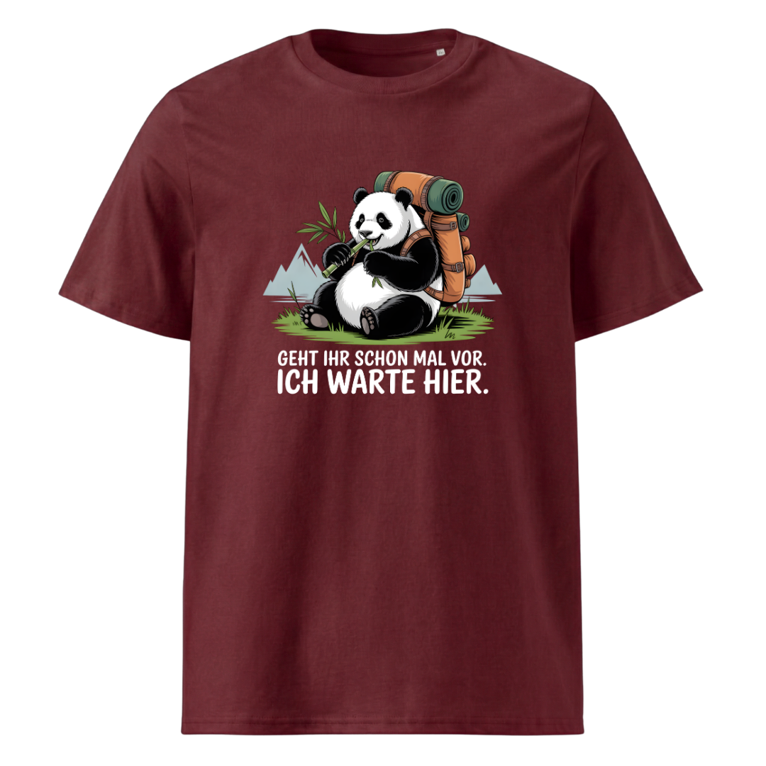 Geht schon mal vor T-Shirt Unisex mit Wander-Spruch, Print Nahaufnahme